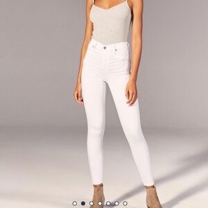 Abercrombie Simone high rise super skinny white denim pants size 8 29 regular